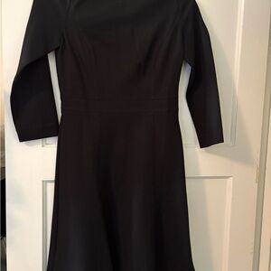 J. Crew Black Long-Sleeve Fit-and-Flare Dress